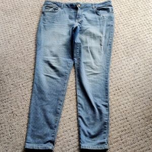 NWOT skinny s&co low rise striped blue/white jeans size 14